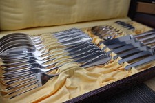 VINTAGE OKA BESTECKSET 100er versilbert 6 Personen Silberbesteck 24 Teile & BOX