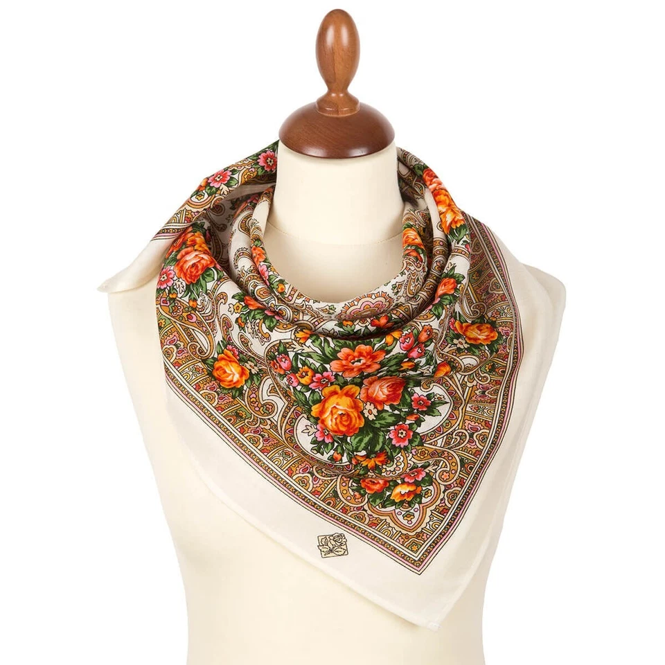 Mantón Happy Days Pavlovo Posad 1879-2 28x28" Веселые Деньки Павловопосад Платок Foto 2 de 2