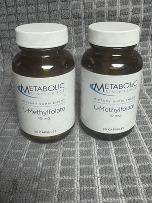 Metabolic Maintenance L-Methylfolate 10 mg 90 capsules. Lot of 2 bottles. 