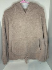 American Eagle Womens Lt Mauve/Pinkish Sherpa Fleece Pullover Hoodie Medium
