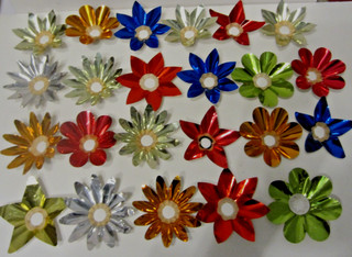 23 Vintage 1950/1960s Christmas Aluminum Reflectors Assorted Colors Star/Flower