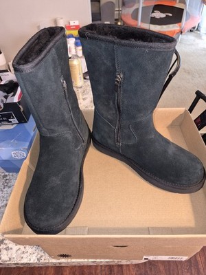 UGG Celvin Women s Black Suede Mid-Calf Zip Lined Boots US 6 EU 37 MPN