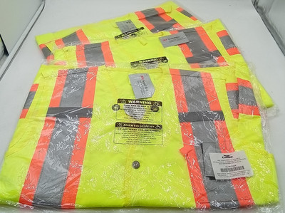 CONDOR Surveyors 3M Premium HI VIS Safety Vests extra Pockets Size XL Lot of 3