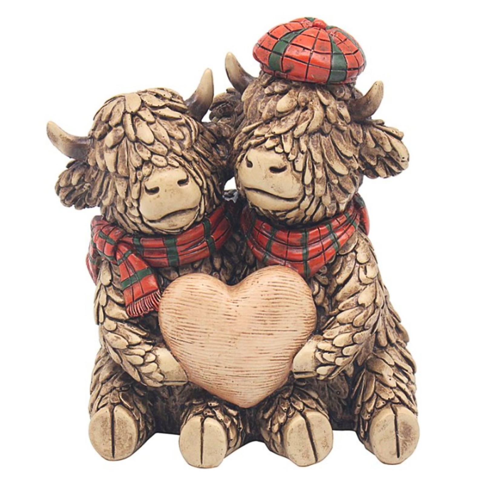 Hughie Highland Cow wood effect ornament by Lesser & Pavey (13cm)