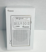Vondior Portable AM/FM/WB Weather Radio NEW in Box Loud Speaker  Batteries