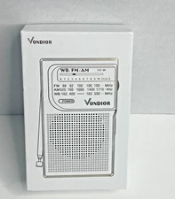 Vondior Portable AM/FM/WB Weather Radio NEW in Box Loud Speaker + Batteries