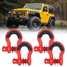 4 Pack Red D Ring Shackles 34 With 78 Pin Heavy Duty Towing Accessories
