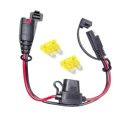 12inch-14AWG SAE Extension Cord Cable, 3 * 20A Fused Waterproof P Model: 14AWG