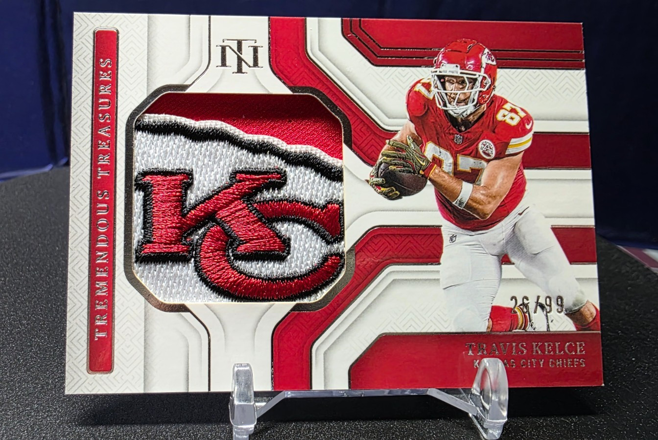 2024 National Treasures Tremendous Travis Kelce Chiefs Patch Logo READ💎🔥 view 3