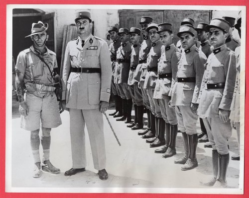 1941 Australian MP with French Chief of Police Sidon Syria 7x9 News Photo