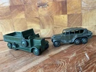 ORIGINAL DINKY TOYS No. 151b. 6 WHEEL ARMY WAGON & 152b. ARMY RECONNAISSANCE CAR