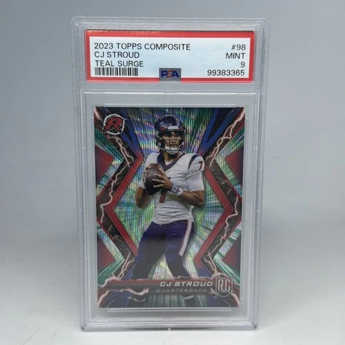 2023 TOPPS COMPOSITE TEAL SURGE #98 CJ STROUD ROOKIE RC 105/149 PSA 9