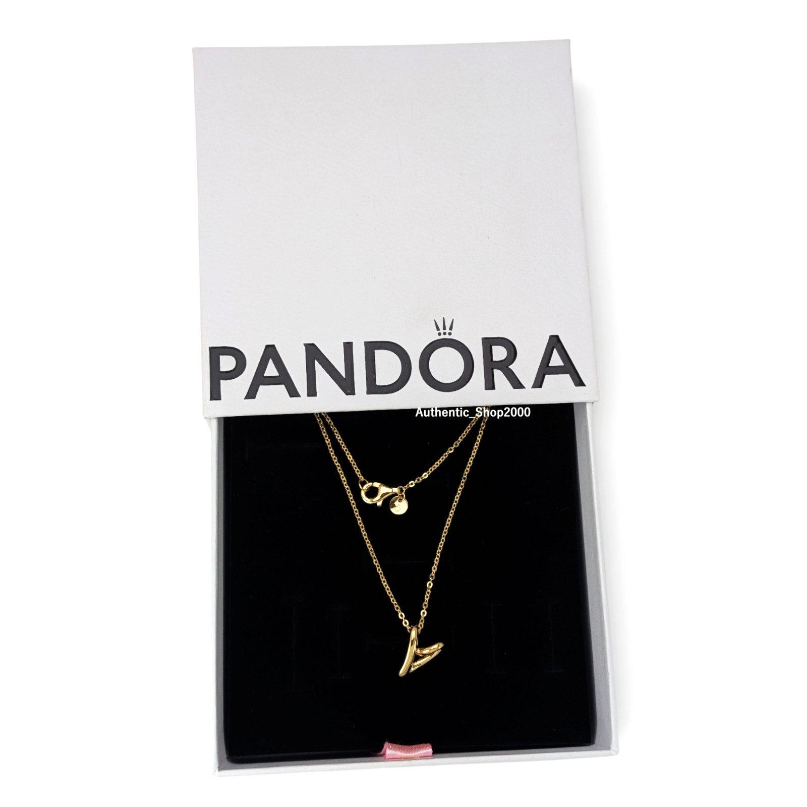 New 100% Authentic PANDORA 14k Gold Plated Orga Heart Pendant Necklace 364360C00