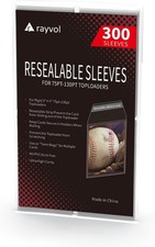 Rayvol Top Loader Sleeves - Resealable Team Bags for 75-130PT 75-130PT, Clear