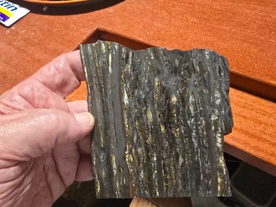 Beautiful Chatoyant Tiger Iron Slab, Cab/Collect, Great Colors, Australia