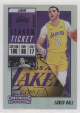 2018 Contenders Season Ticket Premium Edition Silver Prizm Lonzo Ball #20 1i3m