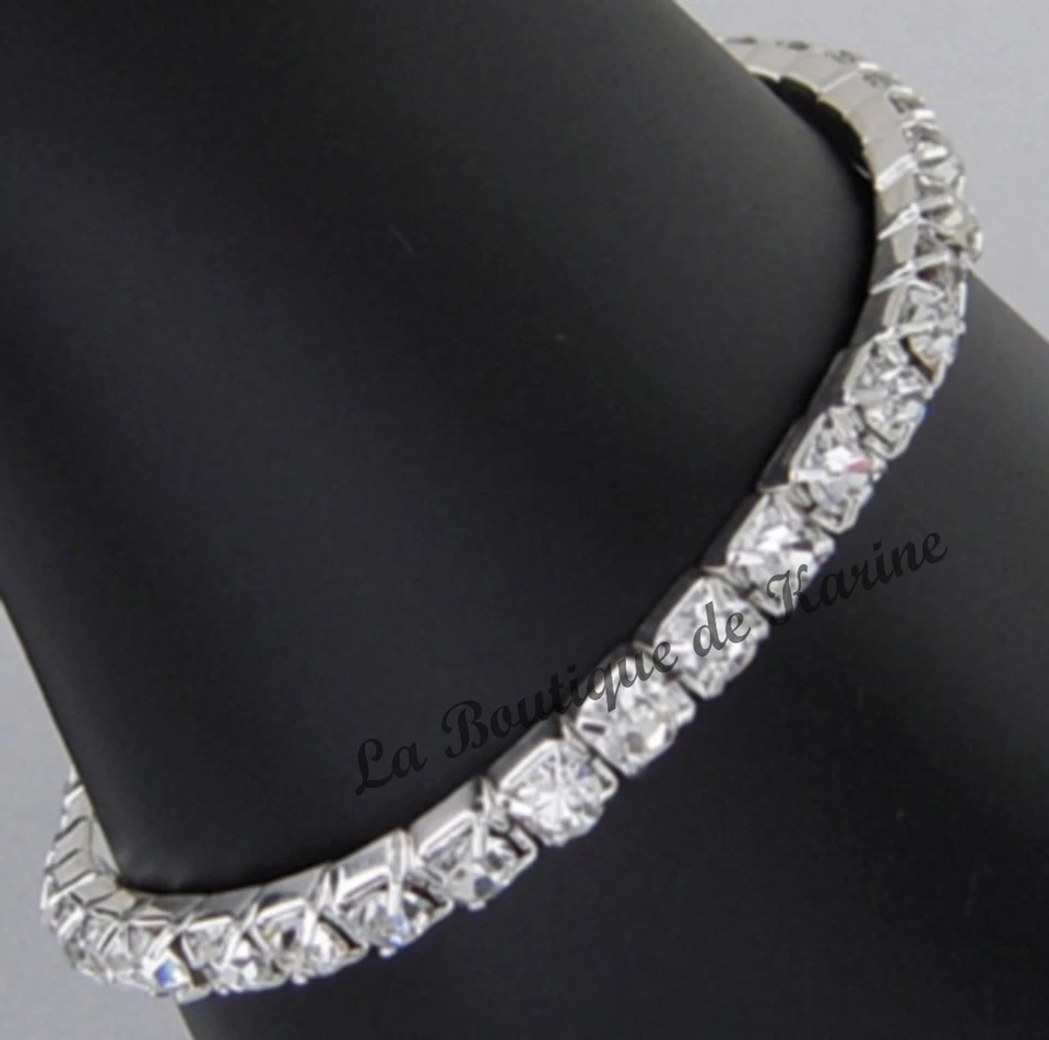 TRES BEAU BRACELET FANTAISIE ELASTIQUE AVEC STRASS TRANSPARENT - BIJOUX AD8
