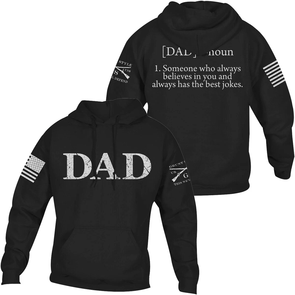 Grunt Style Dad Defined Pullover Hoodie - Black
