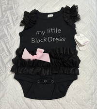 Baby Ganz Bodysuit Little Black Dress One-Piece Romper Baby Girl 6 to 12 months