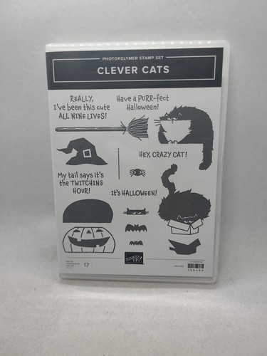 CLEVER CATS Stamp Set Stampin Up Kitty Halloween Crazy Cat Broom Nine Lives - Picture 12 of 23