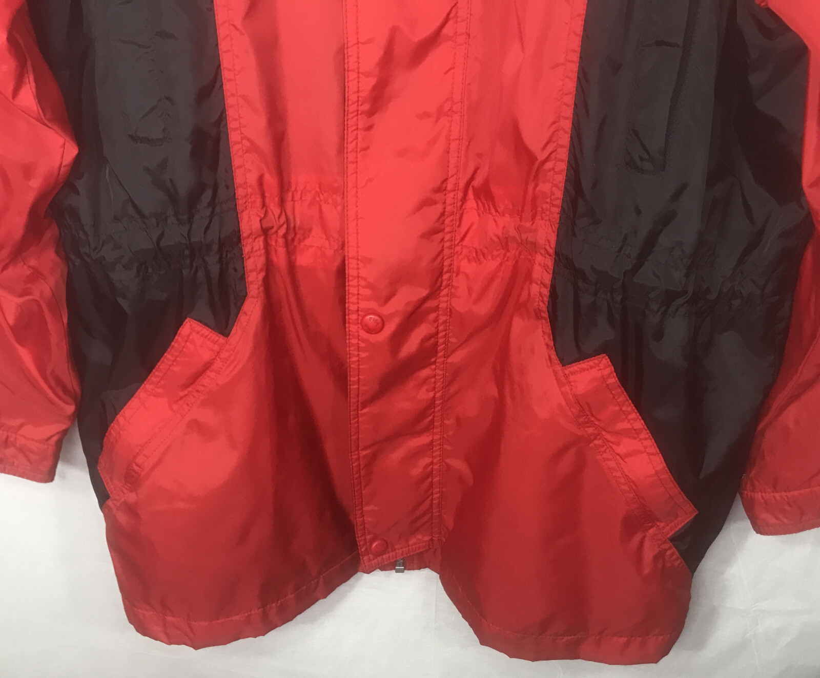 Giacca Fila Vintage Taglia L Full Zip Rosso Nero Sport Pista Coach.