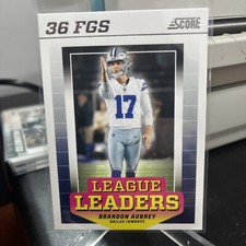 Brandon Aubrey Insert. 2024 Score-League Leaders Dallas Cowboys