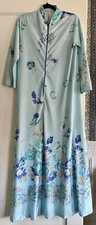 Vintage Lis Kimono Housecoat Med/Lg Soft Flowy Blue Muumuu