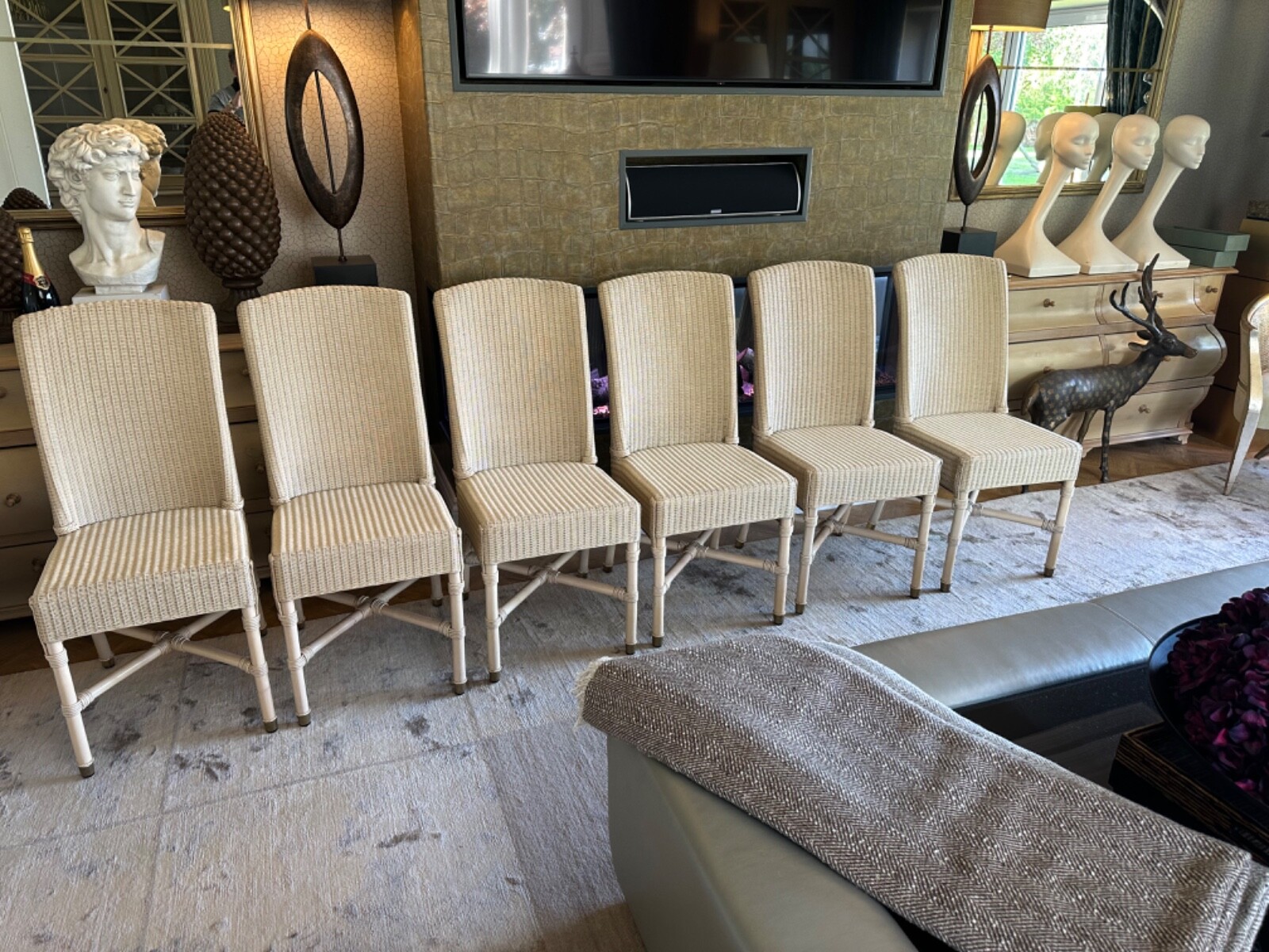 Ex Showhome set of 6 Vincent Sheppard Loom high backed dining chairs rrp £4200 eBay