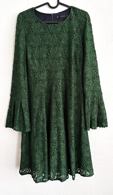 Zara forest green lace dress, Size S | eBay