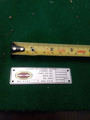 Hamilton Standard Blank Oil Control Data Plates Lot Of 30