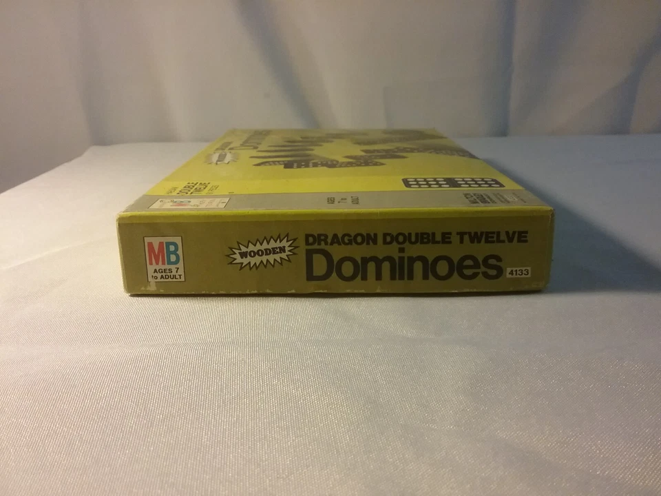 VTG Double Twelve Wooden Dragon Dominoes 1970 Game Milton Bradley 91 Piece #4133 - Image 4 of 4