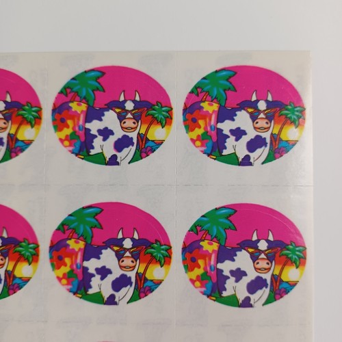 Vintage Lisa Frank Sticker Sheet S112 -Cows -Hearts -HTF Rare 80s Unused - Picture 2 of 11