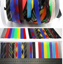 Braided PET Expandable Sleeving Cable Wire Sheath 12mm Diameter 1Meter / 5 Meter