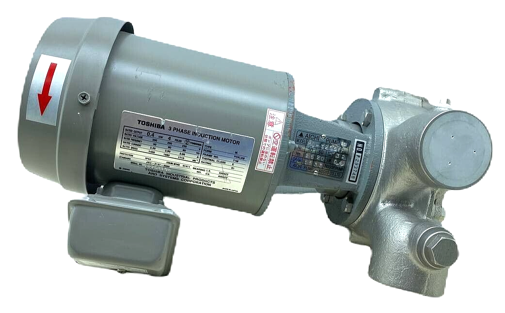 TOSHIBA IK-FCKLK8 3 PHASE INDUCTION MOTOR+KOGYO AICHI PUMP TOSHIBA IK-FCKLK8 3 PHASE INDUCTION MOTOR+KOGYO AICHI PUMP