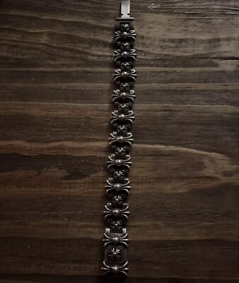 Chrom Herzen Malteserkreuz Herren Armband 8,5 Zoll