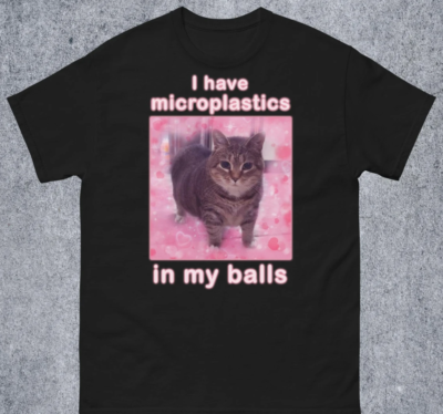 #ad #ad I Have Microplastics in my Balls Funny Cat Meme T shirt Size S 5XL $20.89