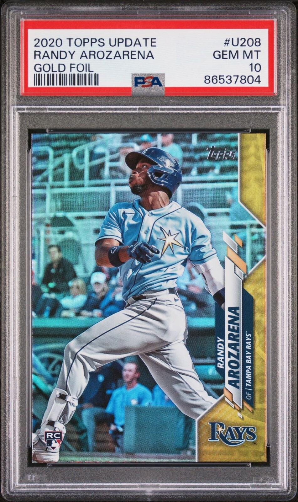 2020 Topps Update U208 Randy Arozarena RC Gold Foil Tampa Bay Rays PSA 10