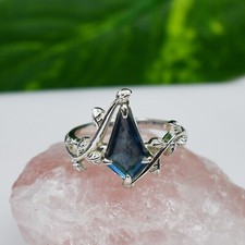 London Blue Topaz Ring 925 Sterling Silver Ring Kite Blue Topaz Wedding Ring