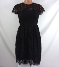 Glamorous Keyhole Back Lace Cap Sleeve Dress Black Szs Xs-Lg 600A