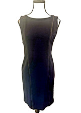 Alice Olivia Womens Sleeveless GUC Navy Employed Sheath Dress Knee Length Size M