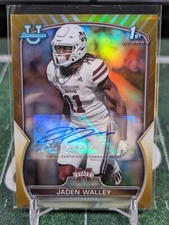 Jaden Walley 2022 Bowman Chrome University Gold Lava Refractor Auto /50