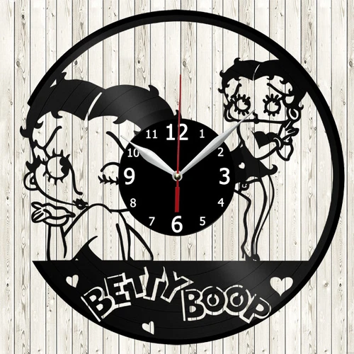 Betty Boop Vinyl Record Wall Clock Decor Handmade 5146