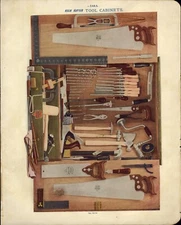 1908 PAPER AD 2 Sided COLOR Keen Kutter Chipaway Tool Box Cabinet Tools Plane