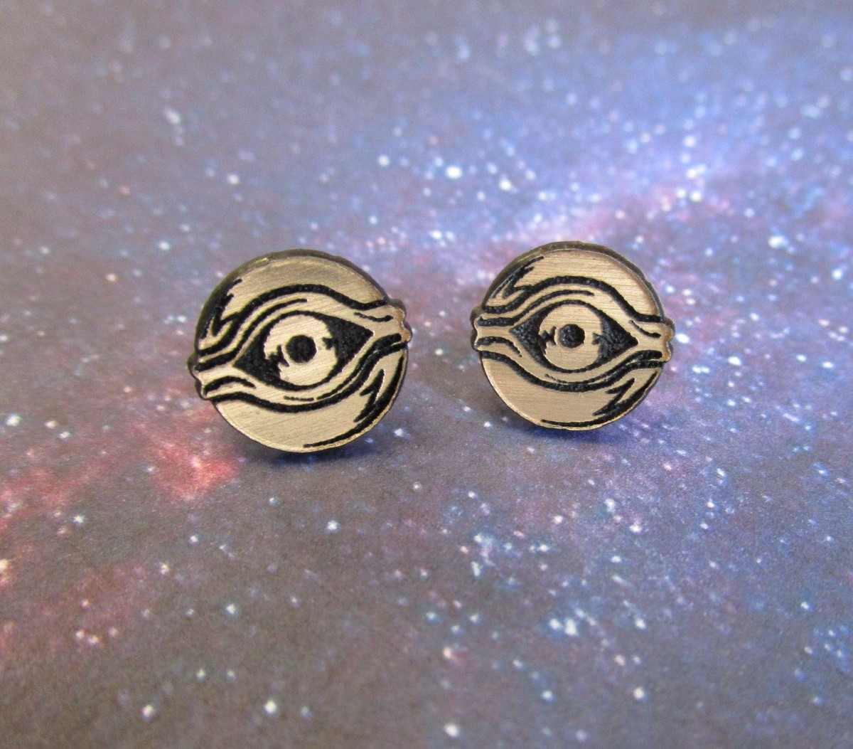 Millennium Eye Yu-Gi-Oh Items Golden Cosplay Stud Earrings, Yugioh