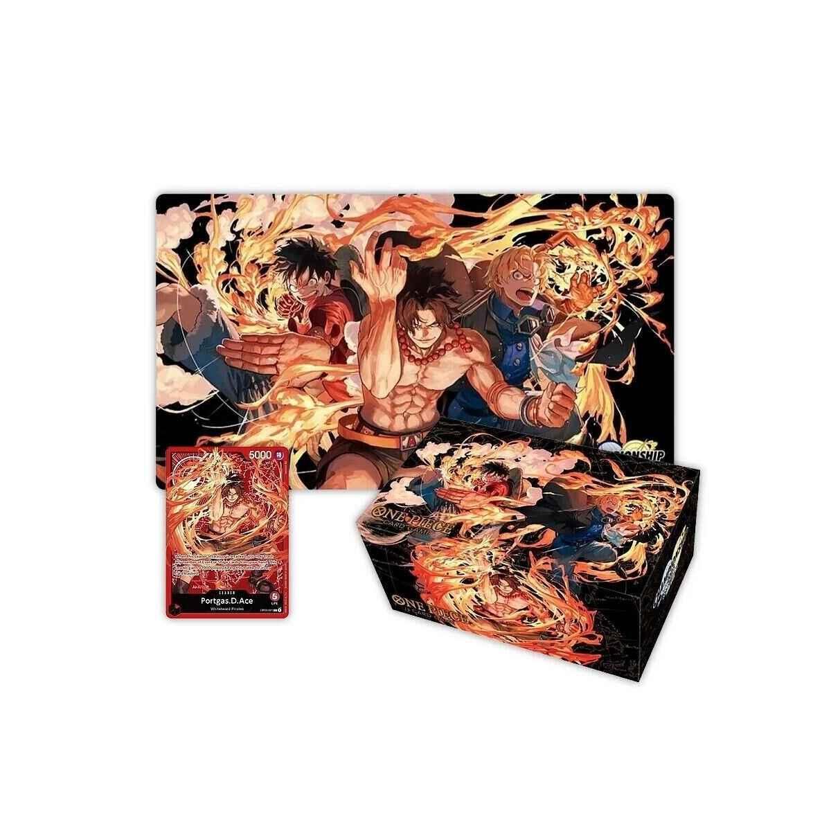 One Piece Card Game Special Goods Set Ace / Sabo / Luffy Playmat +