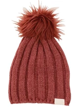 The North Face Women's One Size Ginger Knit Pom Beanie Faux Fur Pom
