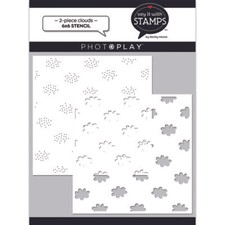 Crafts PhotoPlay 6X6 2 Stencils Clouds Dots Repeats Use Together Overlay