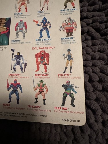 Vintage Original 80s MOTU 1983 Masters of the Universe Mer Man cardback - Picture 3 of 22