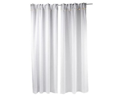 Meradiso Vorhänge Schals Set LED Gardine Schlaufengardine Vorhang 2x 135 x 254cm