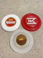 Vintage Wham-O Frisbees Lot Of 3 Advertising Frisbees 1970  s  1980  s Excellent
